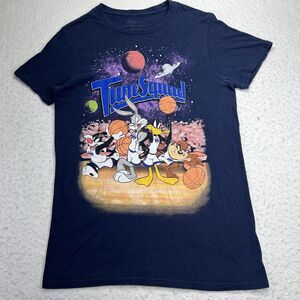 Space Jam Men's Small Tune Squad Navy Blue Bugs Bunny Daffy Duck Graphic T Shirt